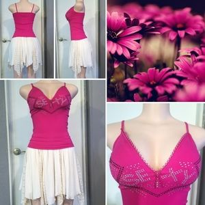 GRIP Hot Pink "Sexy" Zip Up Tank Top Small